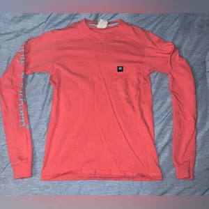 Simply Southern Coral & Teal Long Sleeve Pocket T XS thumbnail 1