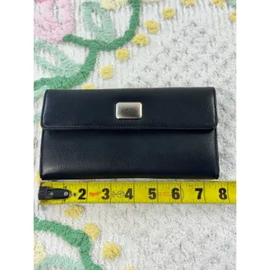 Esprit Black Pebbled Trifold Wallet with ID Window and Logo Plaque‎ thumbnail 4