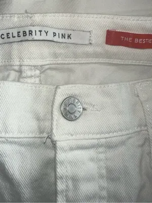 Celebrity Pink White Button Fly Distressed Bestie Jeans Size 7/28 thumbnail 6