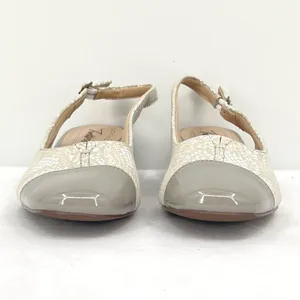 Trotters Dea Light Grey Snake Leather Patent Square Cap Toe Slingback Pump 6.5 thumbnail 3