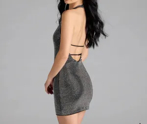 Windsor Out And About Rhinestone Bodycon Mini Dress thumbnail 2