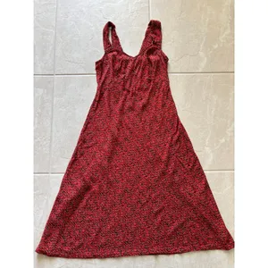 Vintage Midi Dress Womens 6 Black Red Sweetheart Romantic 90s Cocktail Party‎ thumbnail 5