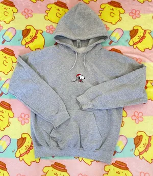 Gildan Gray snoopy Christmas hoodie thumbnail 1