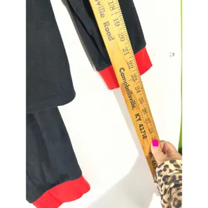 Holiday Time Velveteen Moose Graphic PJ Set Women XL Black‎ Joggers Red Trim Fun thumbnail 4