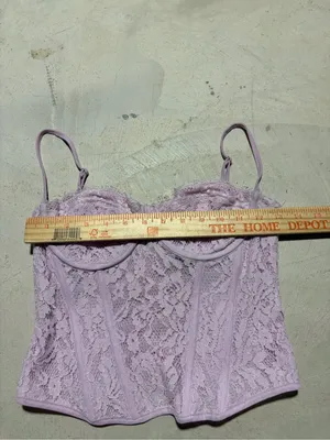 White fox corset bustier top lilac medium lace thumbnail 5