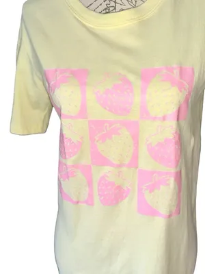 100% Cotton Relaxed Summer Fruit Graphic Top Brand New thumbnail 1