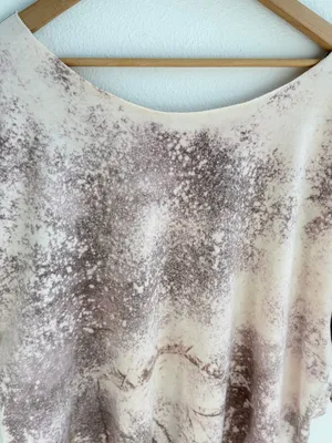 Bleached grunge off the shoulder pocket tee Tan Size XXL thumbnail 10