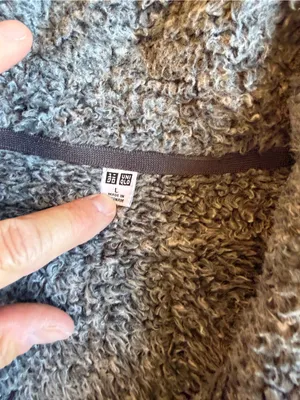 Uniqlo Fuzzy Fleece Full Zip Jacket Green Grey Mens Large Fall Outdoor Hiking thumbnail 5