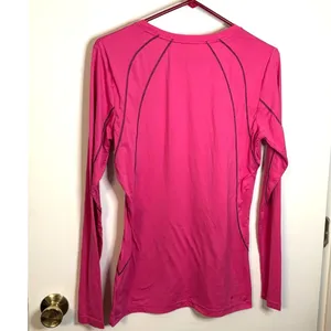 Ariat Tek Long Sleeve Performance Shirt Hot Pink Stretch Athletic Sz M Women's thumbnail 2