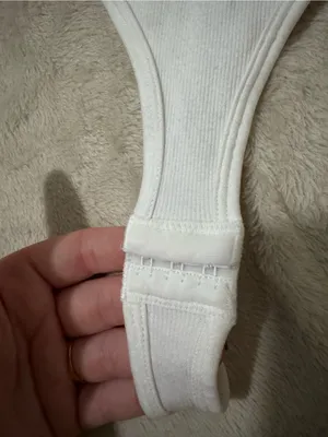 Women's White Ribbed Sleeveless Bodysuit thumbnail 2