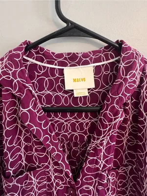 Maeve Anthropologie XS Abstract Print Button Front Blouse Top thumbnail 5