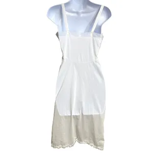 Vintage 50s/60s Movie Star Ivory Lace Full Slip Dress Coquette Bridal Size 32 thumbnail 3