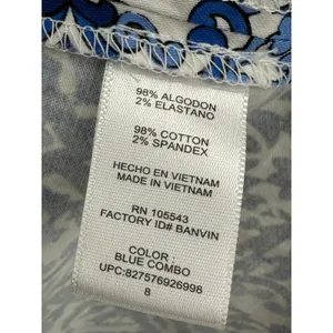 Milly Dress Women 8 Blue White Paisley Print‎ V-Neck Sleeveless Back Zip Mini thumbnail 7