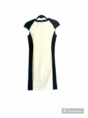 Zara Basic Black & White Cap Sleeve Short Dress Sz XS thumbnail 2