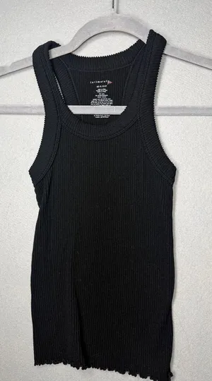 Free people Black Ribbed Racerback Tank Top - Women's Stretch Knit thumbnail 1