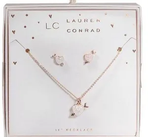 LC Lauren Conrad Heart Necklace & Earring Set thumbnail 2