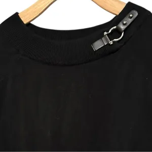 Lauren Ralph Lauren Women’s Size M Black Boatneck Silver Horse Bit Sweater thumbnail 2