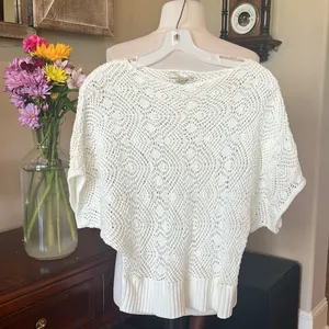 Forever 21 Off White Crochet Lace Sweater thumbnail 7