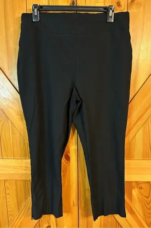 Chicos Womens So Slimming Cropped Pants Size 10 Black Stretch (0292) thumbnail 1