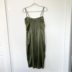 Reformation Artichoke Oaklie Silk Midi Dress in Green NWT thumbnail 4