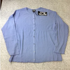 Future Collective Light Blue Ribbed Button Down Cardigan Sweater 2X‎ New thumbnail 1