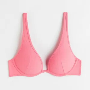 H&M pink push up bikini bra top and adjustable straps and back hooks thumbnail 1