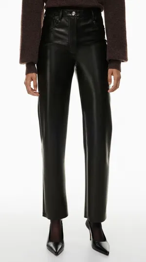 Aritzia Wilfred The Melina Pant Black Vegan Leather Straight Leg Size 0 thumbnail 1