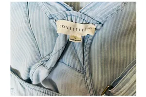 Lovestitch pinstripe short overalls L thumbnail 7