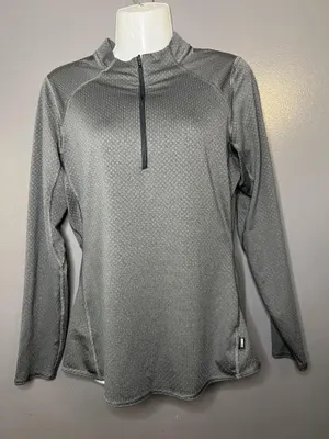 REI Co-op Pullover Womens Small Gray 1/4 Zip Mock Neck Long Sleeve Top Athletic thumbnail 2