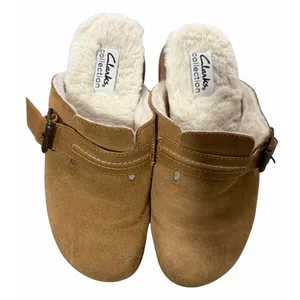 Clarks‎ Brynn Slide Tan Suede/Faux Lining Slide Clog Shoes Women's Size 6.5M thumbnail 5