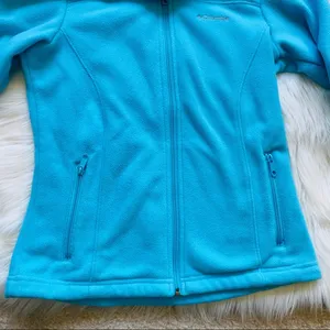 Columbia Women's Thermal Coil Zip-Up Hooded Fleece Jacket Turquoise size XS thumbnail 2