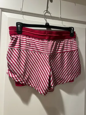 Nike Hot Pink and White Striped Dri-FIT Athletic Shorts thumbnail 2