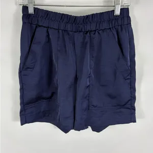A New Day Satin High Waist Pull On Shorts Size Small Blue thumbnail 3