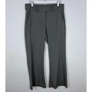 American Eagle Baggy Flare Trouser Grey Flat Front Office Business Casual 10 thumbnail 2