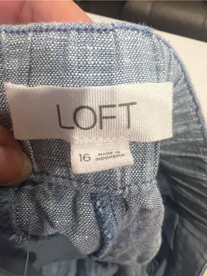 LOFT High-Waisted Blue Linen-Blend Pleated 16 thumbnail 8