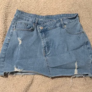 Distressed Denim Mini Skirt thumbnail 1