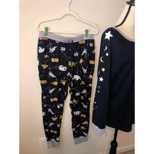 Cuddl Duds Blue Sleeping Dogs Stars Moon Print Pajama Set Size L Cozy Soft thumbnail 4