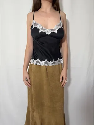 Josephine Chaus Tan Faux Suede Vintage Fall Midi/Maxi Cargo Skirt thumbnail 3