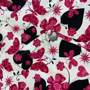 Nurse Mates Pink and Black Floral Women's Scrub Top thumbnail 2
