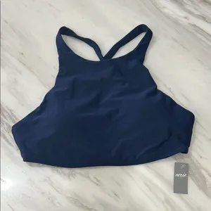 Aerie Navy Blue Swimsuit Top with Racerback Design thumbnail 1