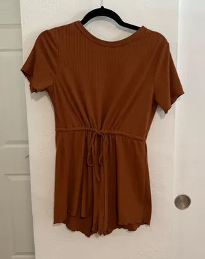 Cupshe Brown Knit Romper thumbnail 1