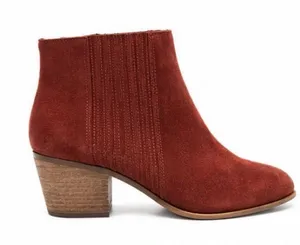 Dolce Vita Burgundy Suede Ankle Booties Size 9.5 Block Heel Chelsea Boots thumbnail 1