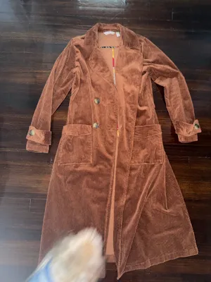 Long Corduroy Laurie felt trench coat thumbnail 1