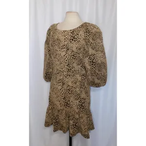 Anthropologie MAEVE Knit Cut-Out Mini Dress Leopard Animal Print Size Party 12 thumbnail 5