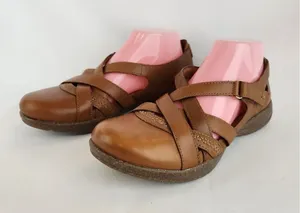 Clarks Sandals Roseville‎ Step Women's Size 8.5 Mary Jane Strappy Brown Shoes thumbnail 1