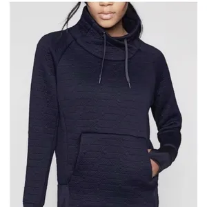 Athleta Sweatshirt Jacquard Elevation Blue Textured Mock Neck Pullover Sz. S thumbnail 1