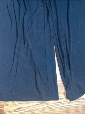 Halston Heritage Wide Leg Black Pants with Gold Button Detail. Size Large. thumbnail 2