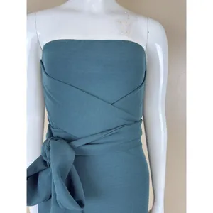 Lulus Teal Blue Strapless Maxi Dress With Split Front Hem Formal Gown XS NWT thumbnail 8