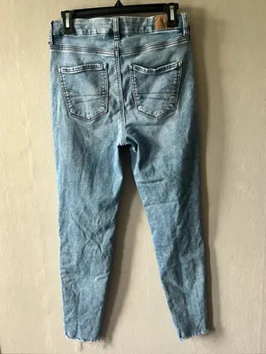American Eagle Distressed Patched Hi Rise Jeggings Size 4 thumbnail 4