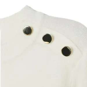 New H&M Women’s Light Knit Cream Sweater Button Accents Wool Blend Sz XL thumbnail 3